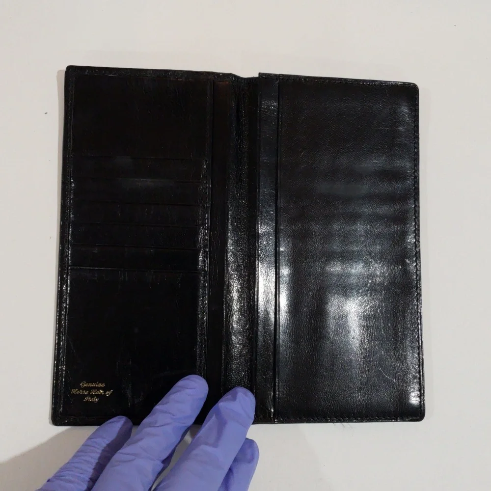 Black Genuine Horse Hair Bi-Fold Long Wallet – Slim Unisex Design